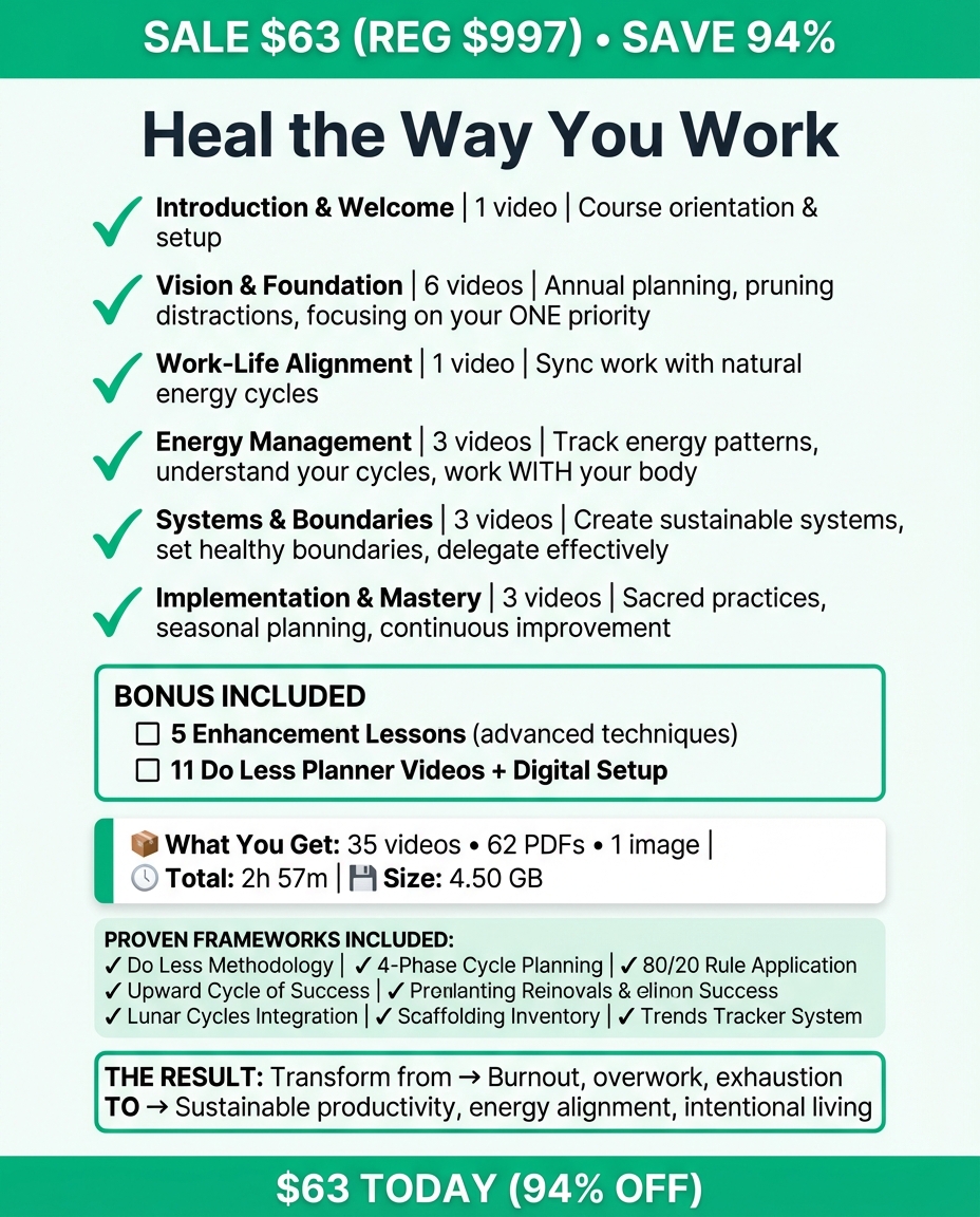 Heal the Way You Work